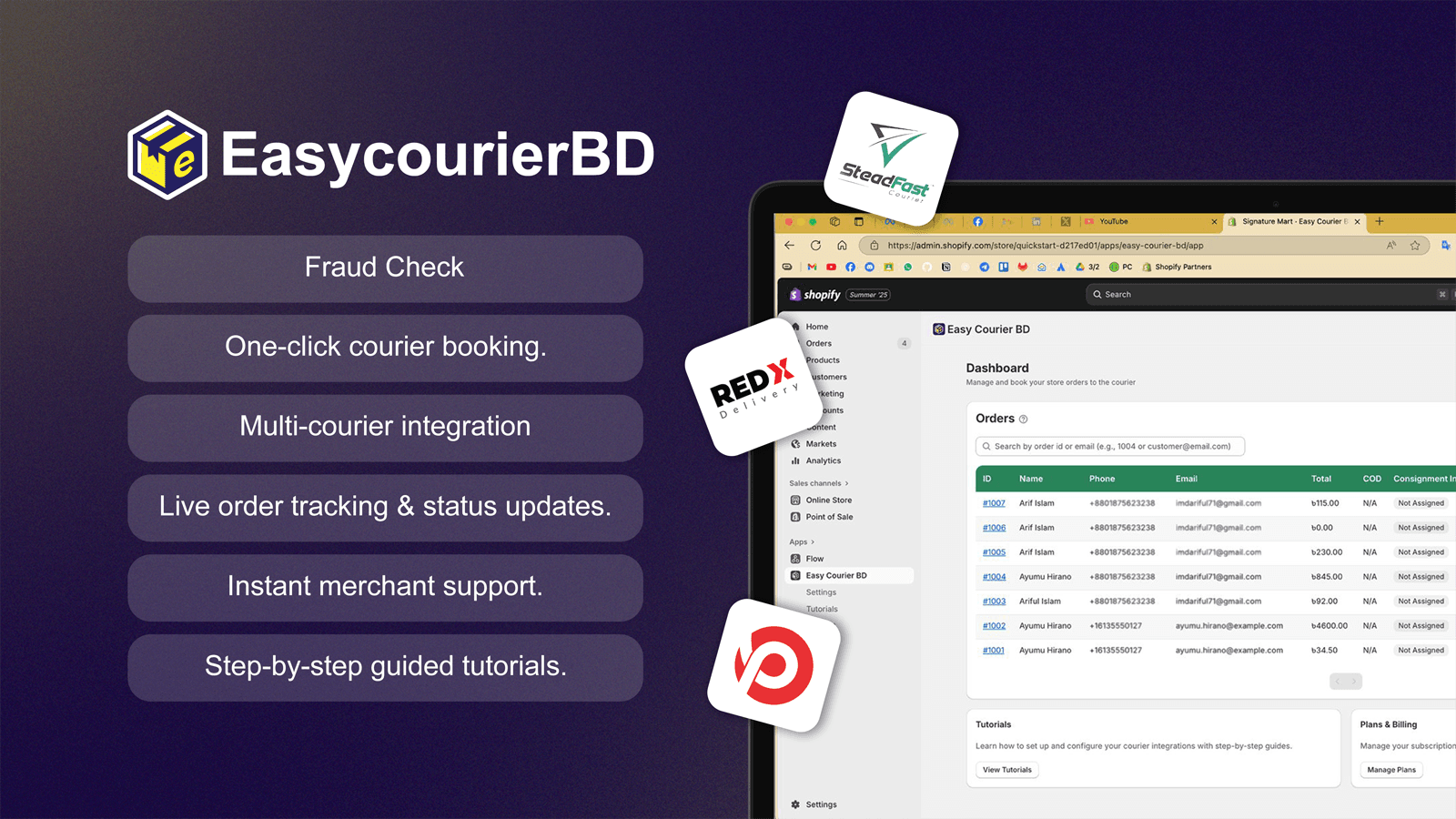 WD Easy Courier BD - Dashboard